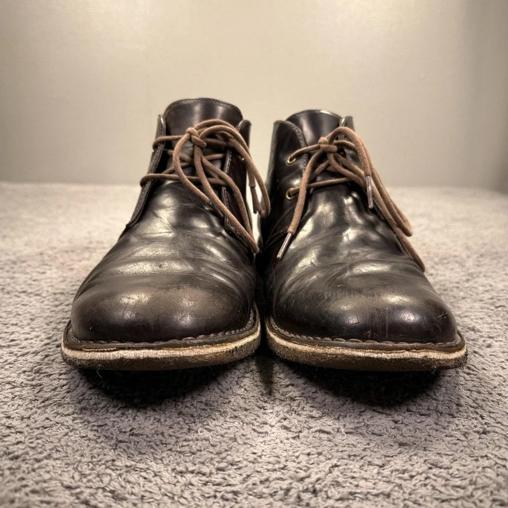 UGG Chukka Boots Mens Size 11.5 Brown Leather Lace Up Ankle Desert Crepe‎ Sole